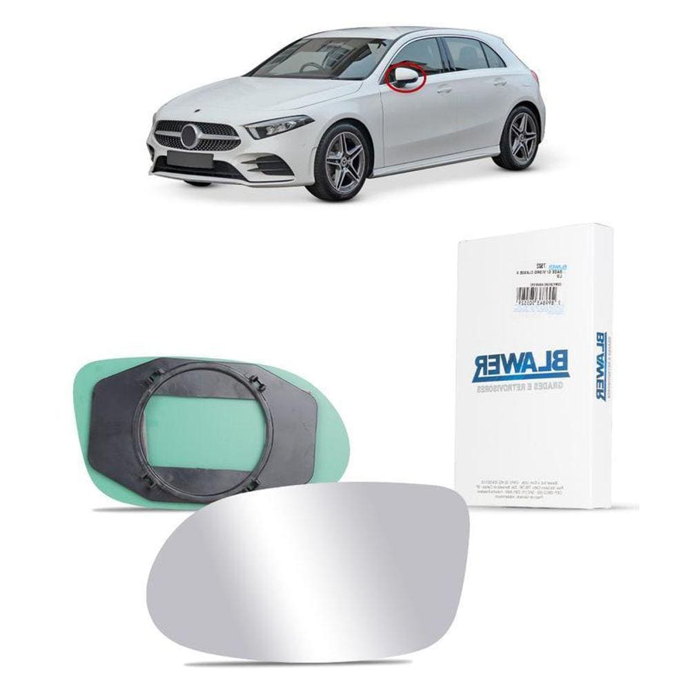 Lente Retrovisor Com Base Mercedes Classe A Ld Esquerdo