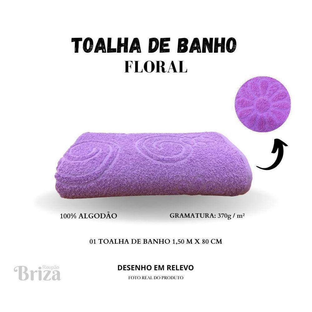 Toalha Banho Gigante Briza Banhão 0,80X1,50M Floral Lilás