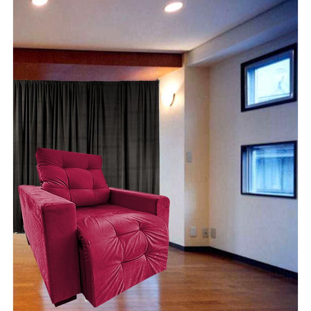 Poltrona Amamentação Retratil E Reclinavel Sala Quarto Mamae Sofia Vermelho - BL Decor