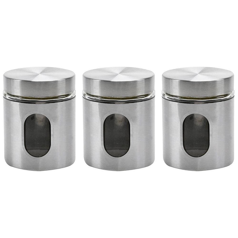 Kit 3 Pote Inox Visor Vítreo Hermético 630ml - Mimo Style
