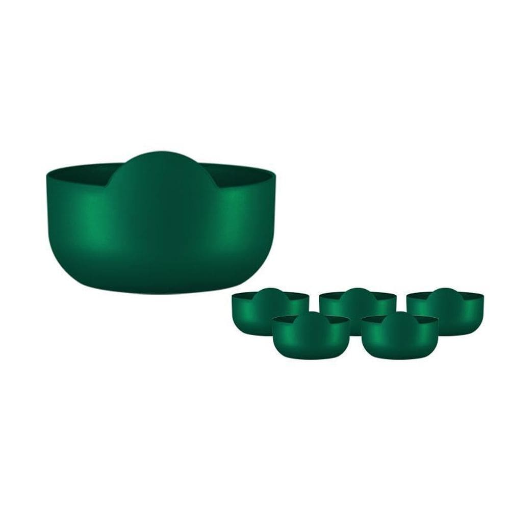 Kit 6 Super Bowl Verde 475Ml Plástico Premium