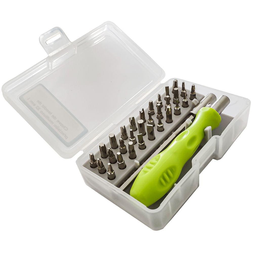 Kit Chave de precisão magnetica bits 32 peças Ferramentas de Reparo Relogio Notebook Celular Tablet Oculos Eletronicos