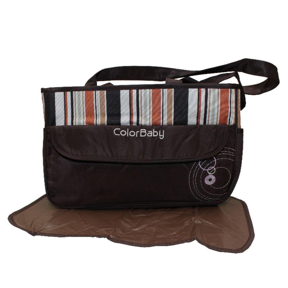 Bolsa Bebê Maternidade Grande Bege Menino +Trocador Portátil