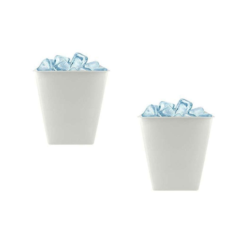 Kit 2 Balde Gelo Branco 2,6L Plástico Premium