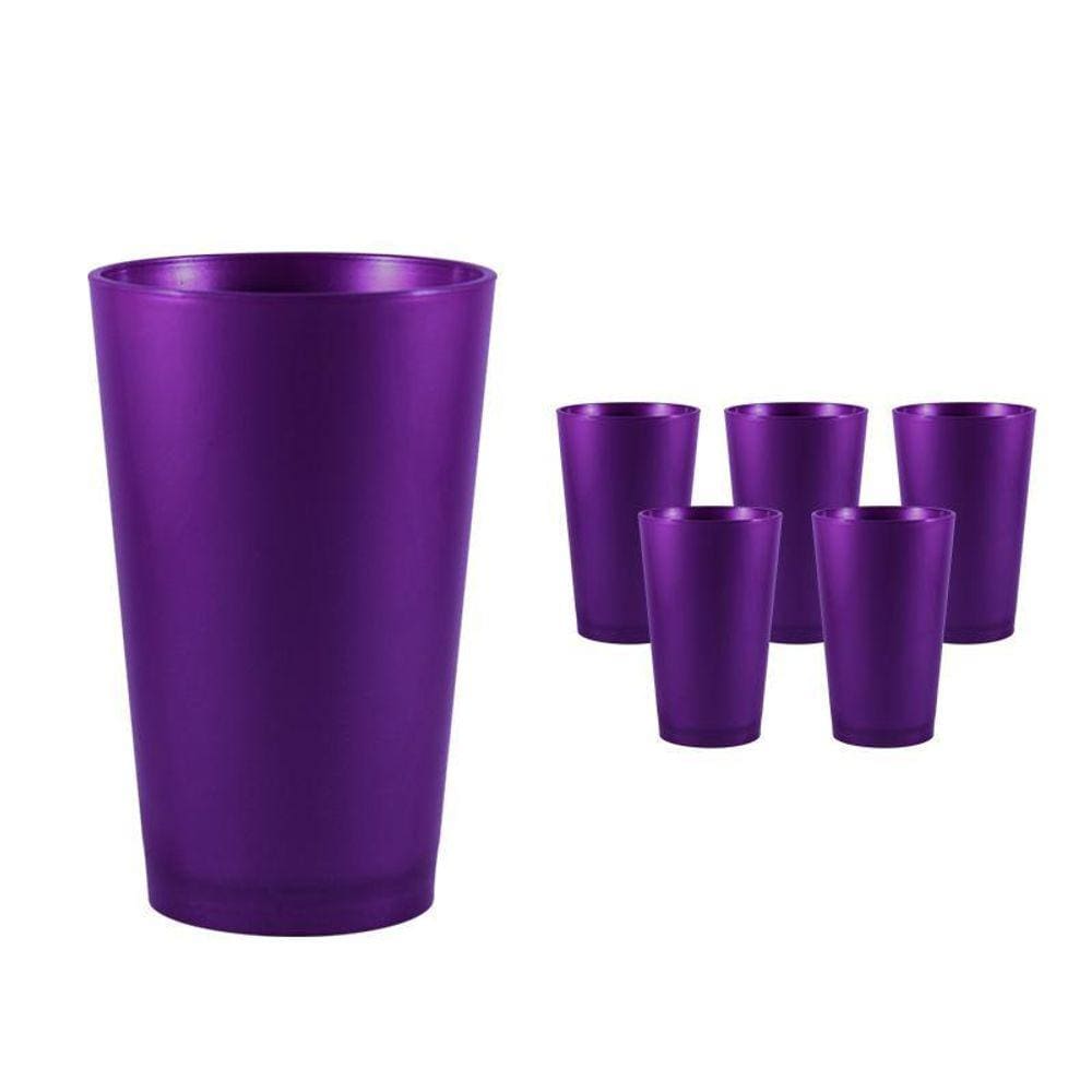 Kit 6 Copos Cancun Lilás 320Ml Plástico Premium