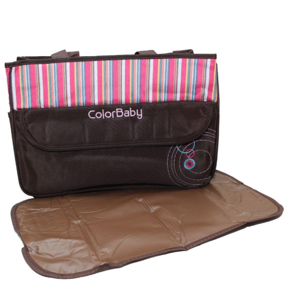 Bolsa Bebê Maternidade Grande Rosa Menina +Trocador Portátil