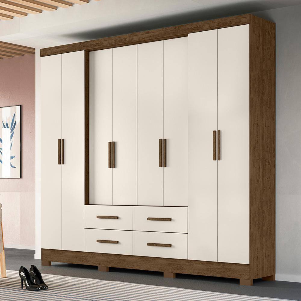 Guarda Roupa Casal 8 portas 4 gavetas San Lorenzo Plus