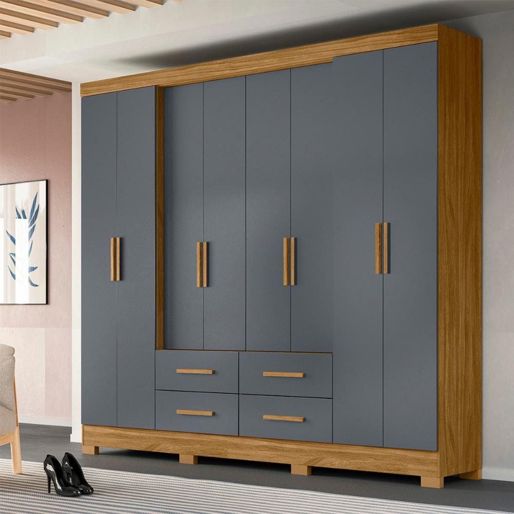 Guarda Roupa Casal 8 portas 4 gavetas San Lorenzo Plus