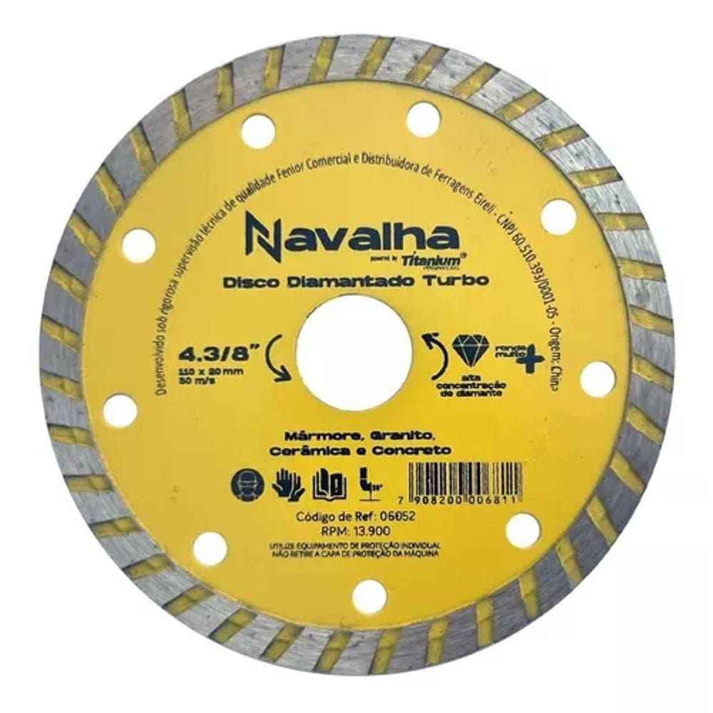 Disco Diamantado Navalha Turbo 4.3/8 X 110Mm Titanium - 6052