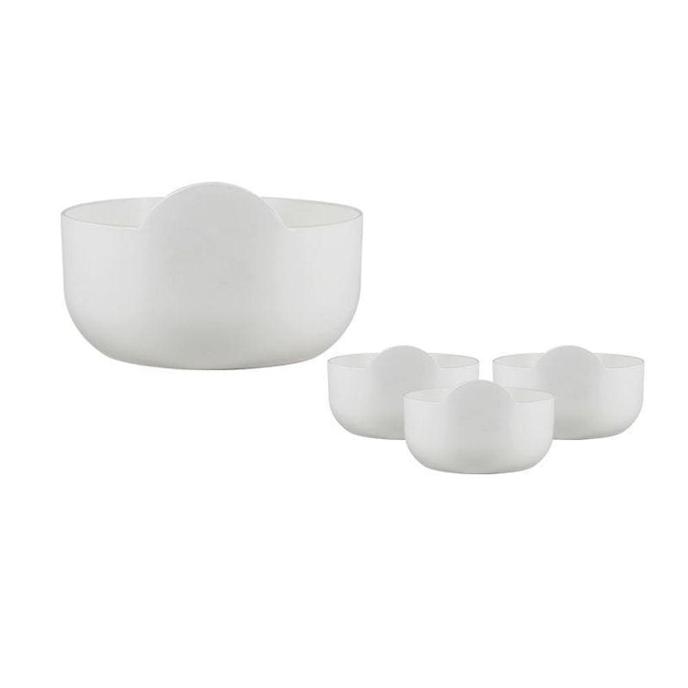 Kit 4 Super Bowl Branco 475Ml Plástico Premium