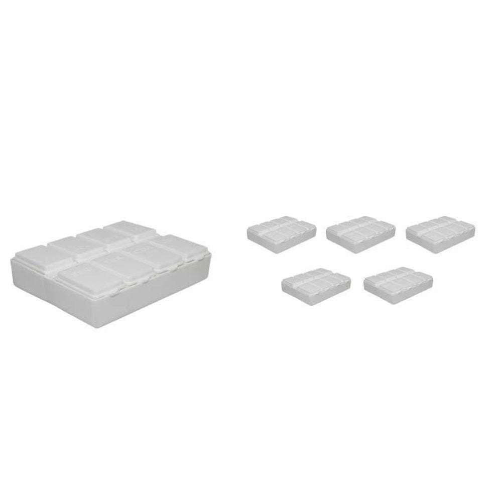 Kit 6 Porta Comprimido Branco Plástico
