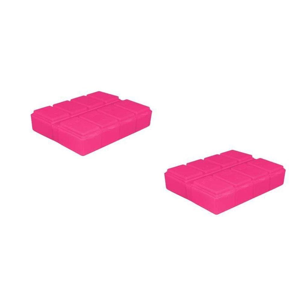 Kit 2 Porta Comprimido Rosa Neon Plástico