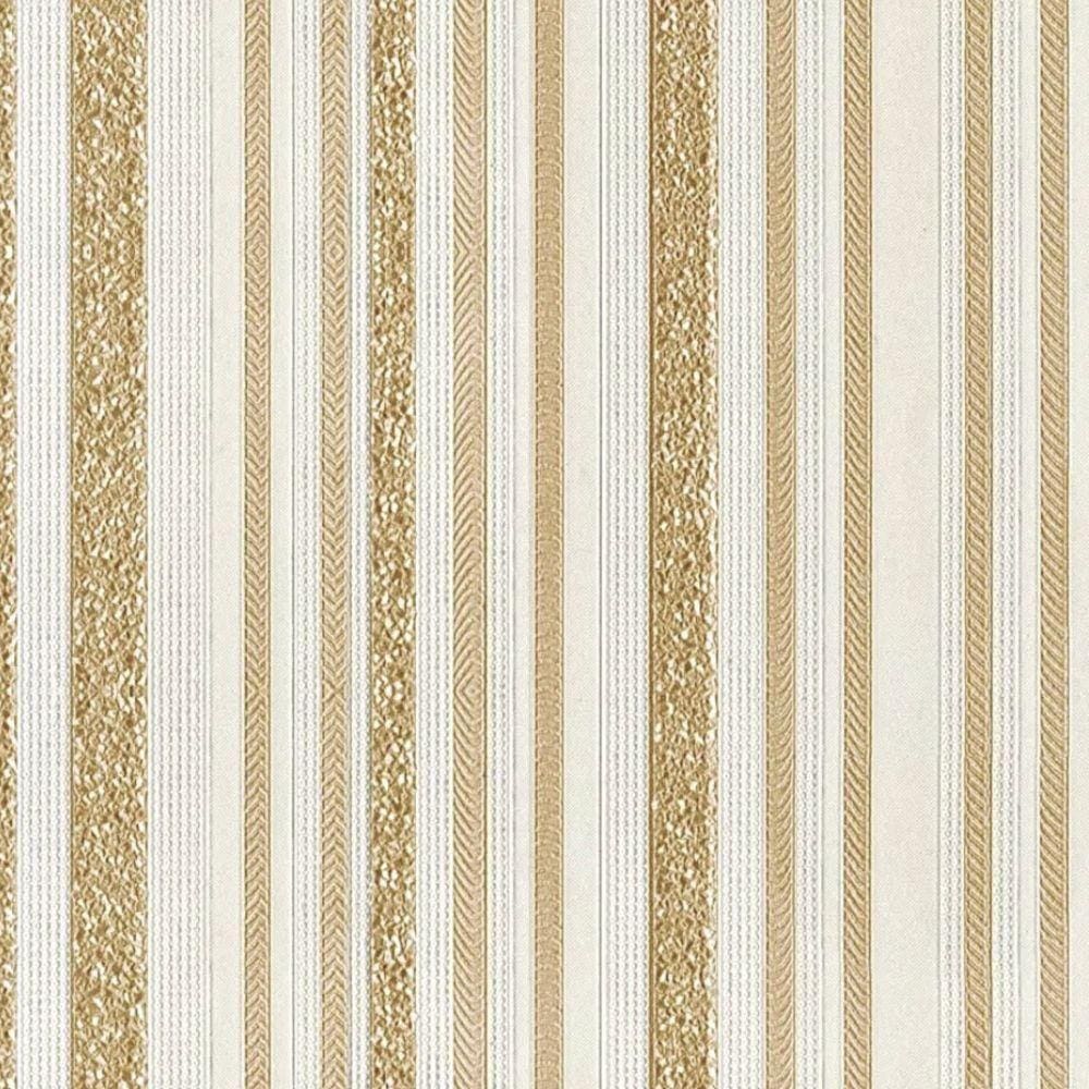 Papel Parede Listrado Bege Colorkey - 10m X 0.53m
