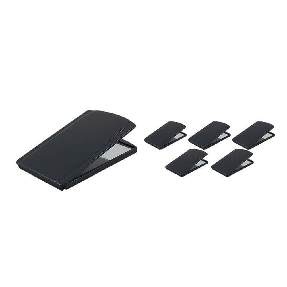 Kit 6 Espelhos De Bolsa Preto Plástico Premium Fg