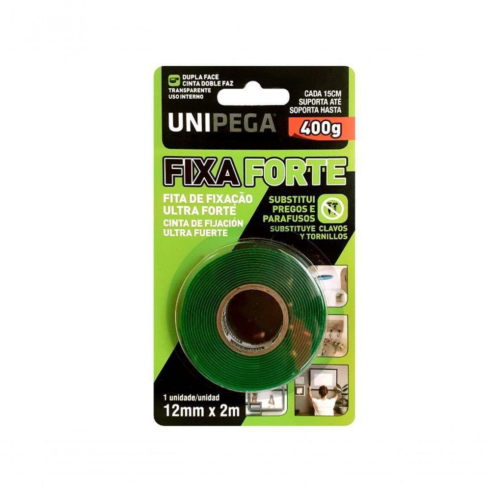 Fita Dupla Face Fixa Forte 12mm X 2m - Unipega