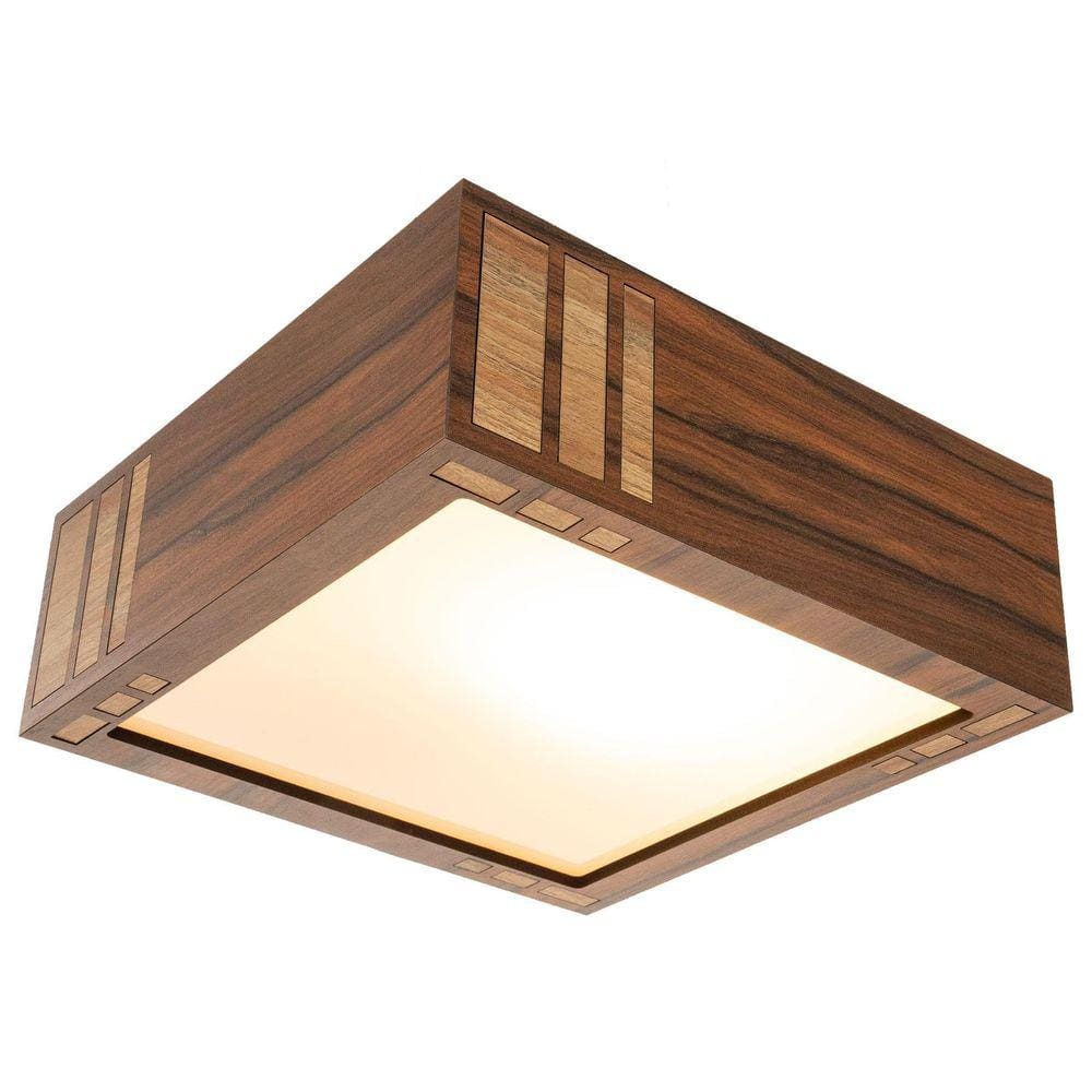 Lustre Decorativo Madeira Plafon Madeiro Nog 40Cm