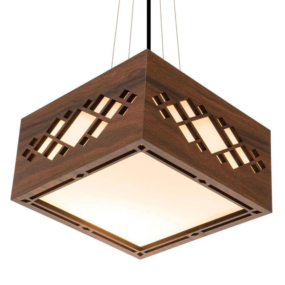 Lustre Decorativo Madeira Pendente Pipa 45Cm