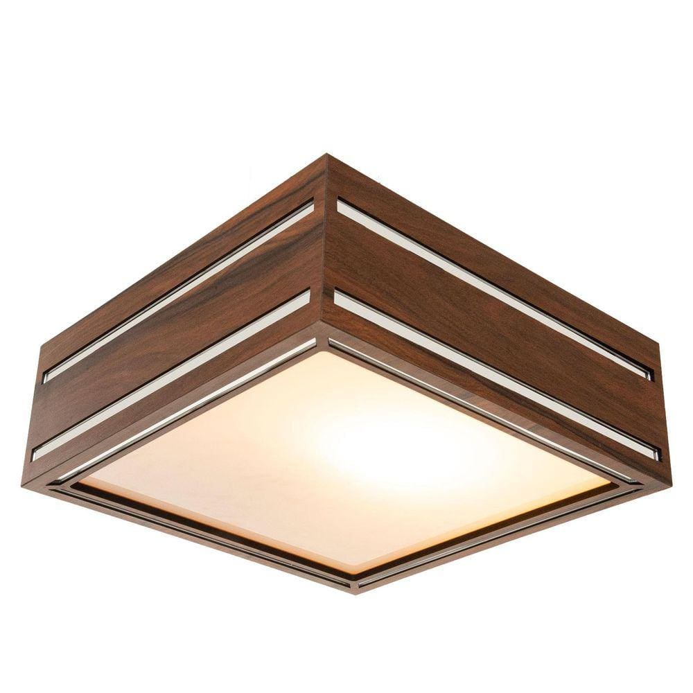 Lustre Decorativo Madeira Plafon Ilhota Mirror 40Cm