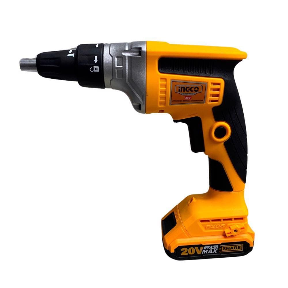 Parafusadeira Para Drywall Ingco 1/4” À Bateria Íon-Lítio 20V