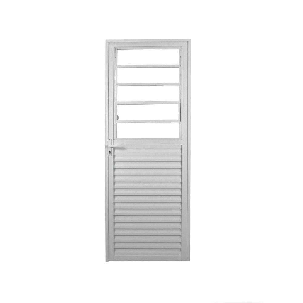 Porta de Alumínio Basculante 210x80cm com Vidro Mini Boreal Soft Plus MGM Branco