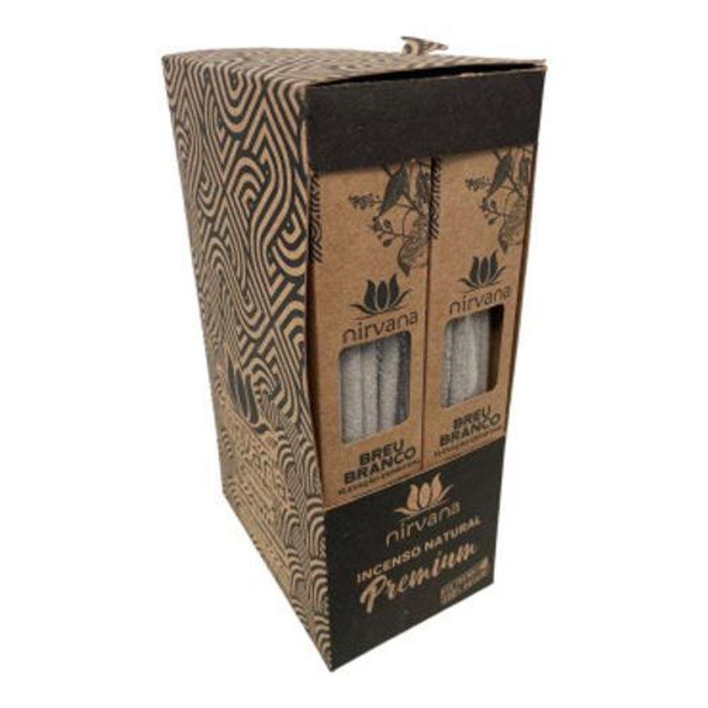 Incenso Nat Nirvana Breu Branco Premium 12 Cxs Com 5 Varetas