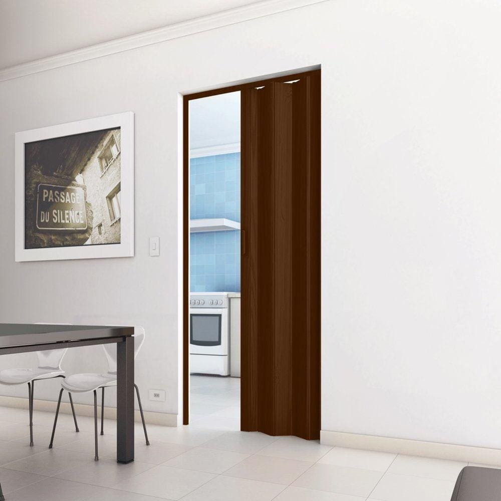 Porta Sanfonada Pvc Plastporta 210x96cm Bcf Imbuia