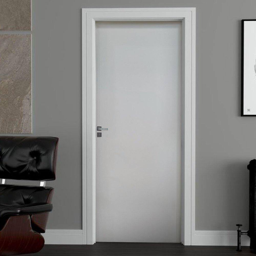 Kit Porta de Madeira 210x62cm Batente 7,5cm Lisa Primer Uniportas Branco