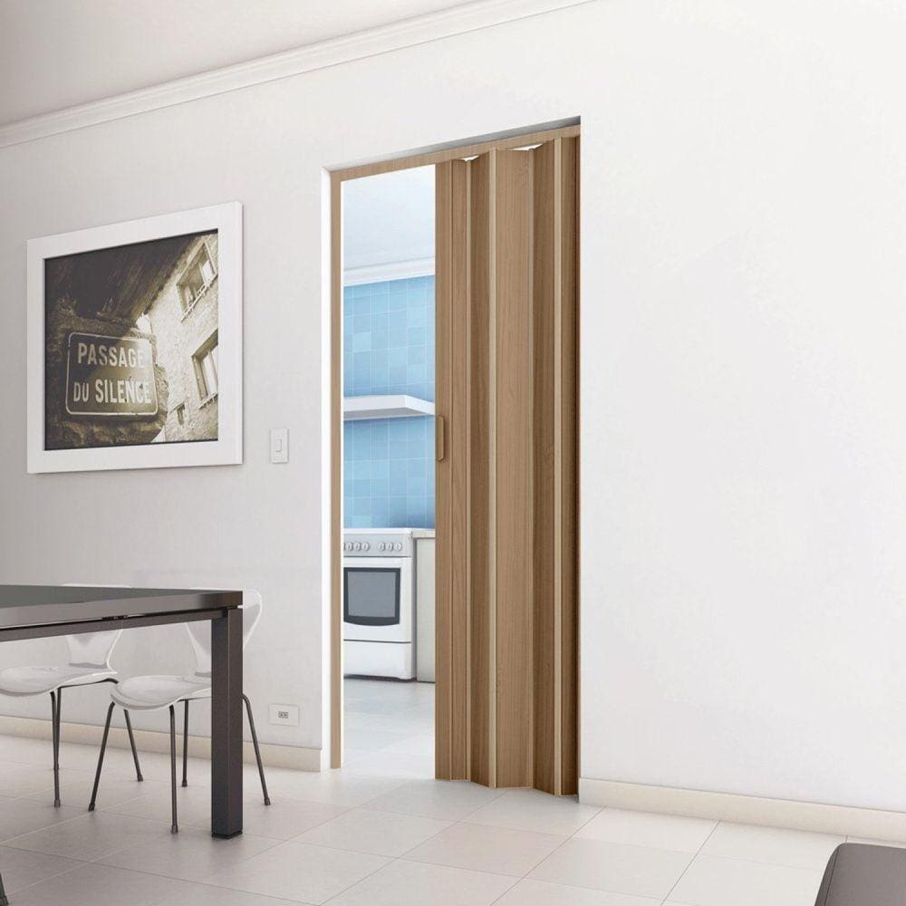 Porta Sanfonada Pvc Plastporta 210x96cm Bcf Castanho