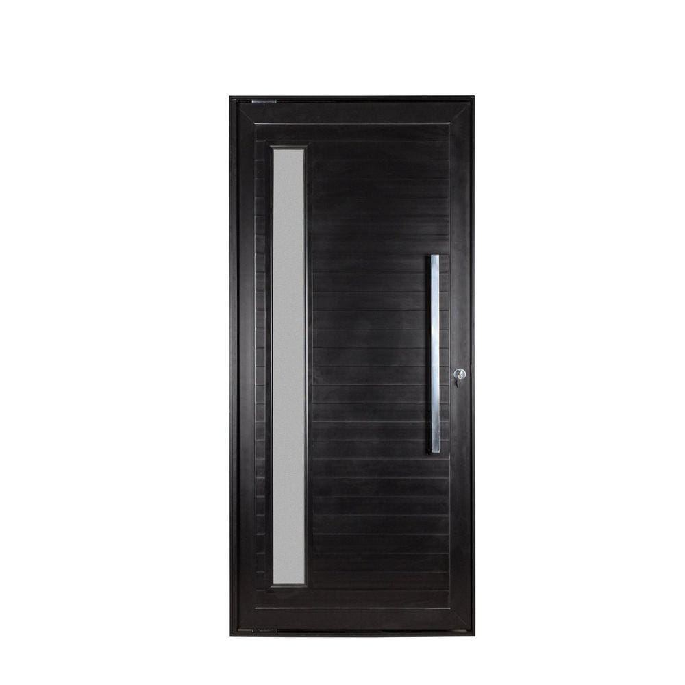 Porta Lambril Pivotante com Puxador e Visor Direita Topsul 220x100cm Esquadrisul Preto