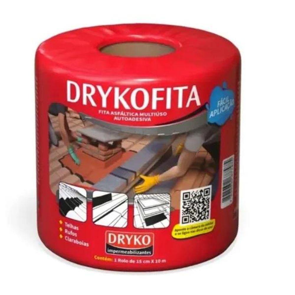 Fita Multiuso Alumínio Autoadesiva para Vedação 15cm x 10m Vedatudo Dryko