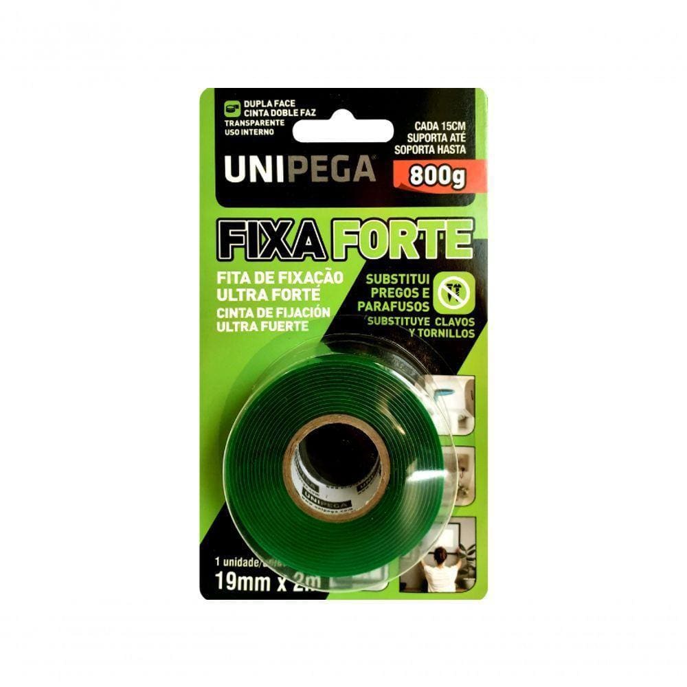 Fita Dupla Face Fixa Forte 19mm X 2m - Unipega