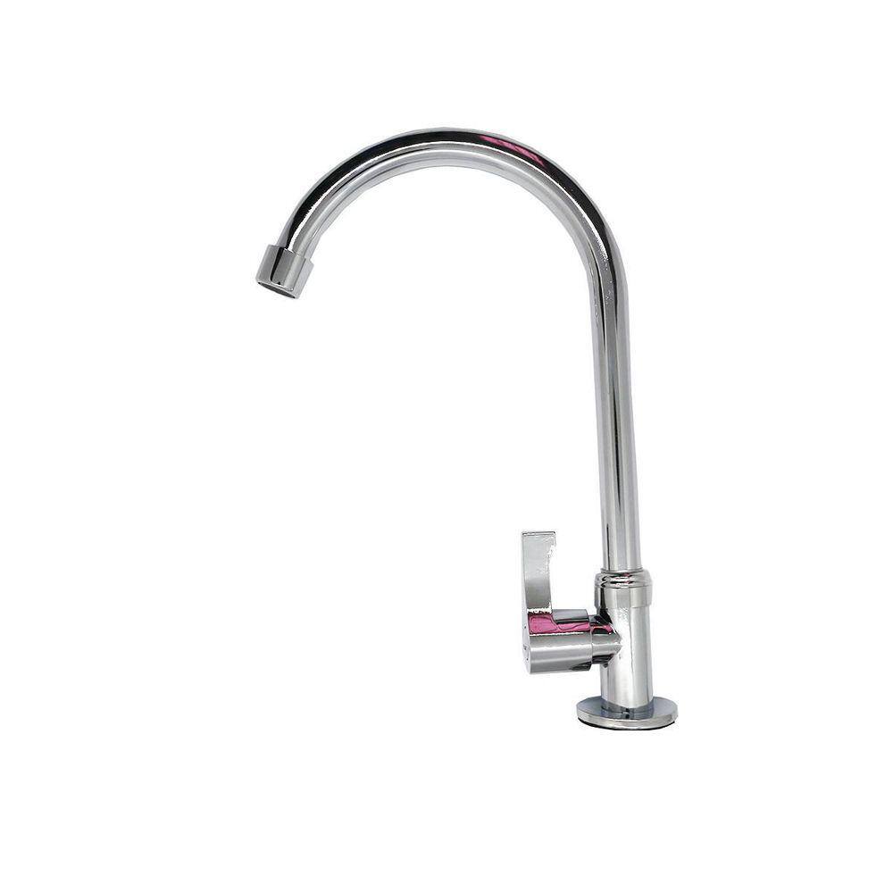 Torneira De Cozinha Simples Mesa Pia Metal Cromado Arejador