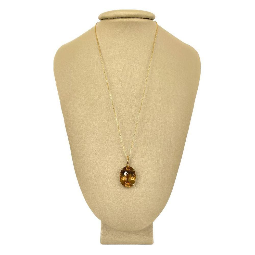 Colar Prata 925 + Ouro Citrino -  P Vecchio