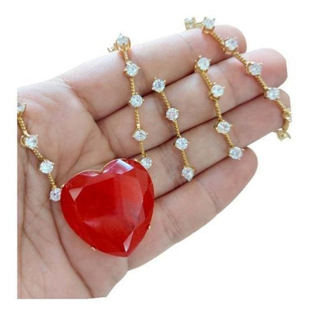 Conjunto Colar Brinco Pulseira Ouro 18k Zircônia - Semi Joia