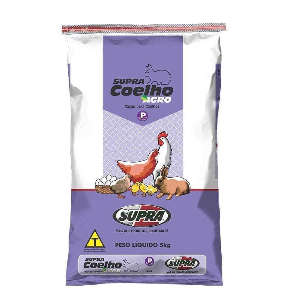 Ração Natural Supra Para Coelhos Reduz Odor De Fezes 5Kg
