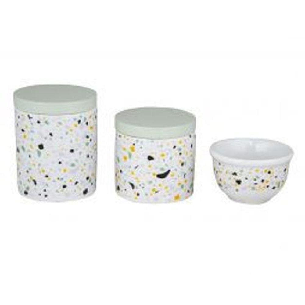 Kit Higiene Terrazo Verde E Branco