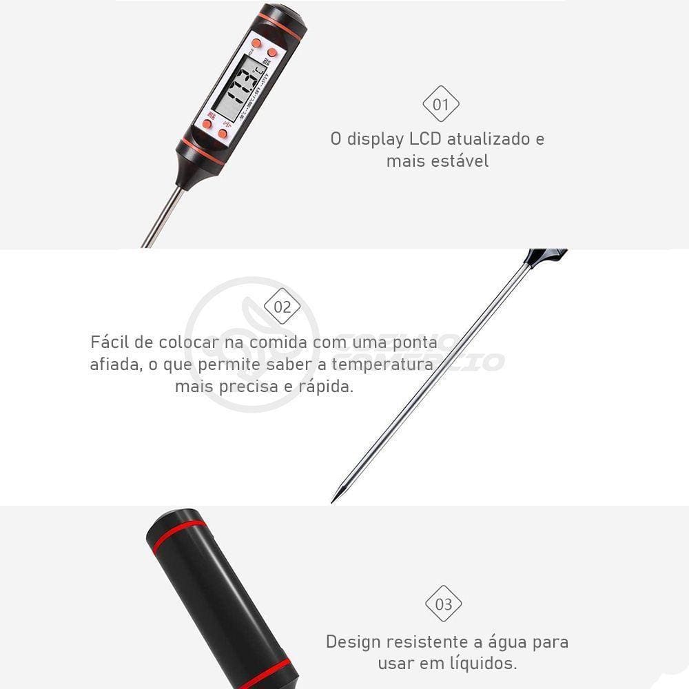 Termômetro Culinário Alimentos E Líquidos -50ºc A +300ºc