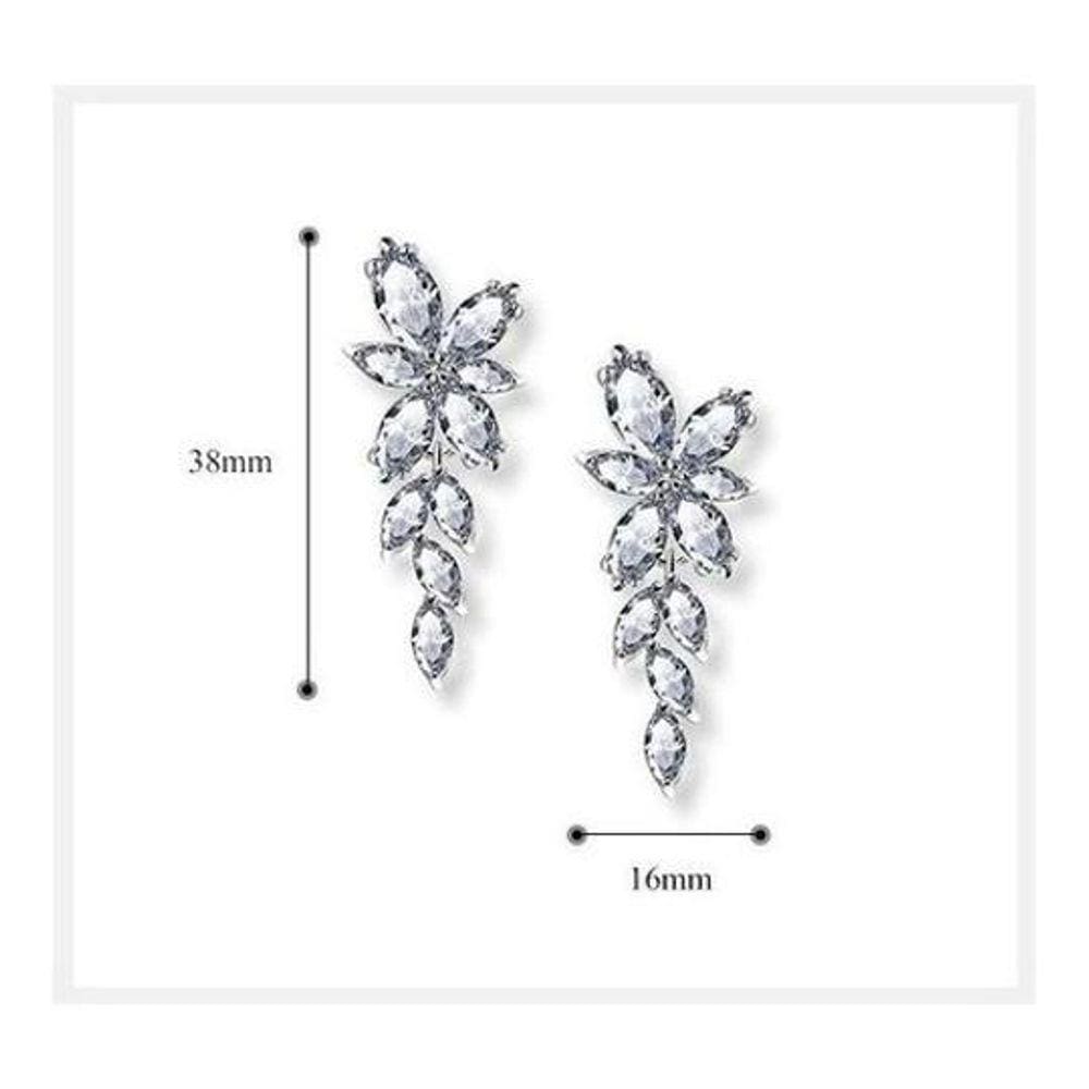 Brinco Noiva Zirconia Festa Debutante Delicado - Prateado