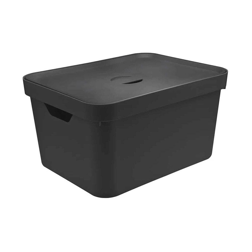 Caixa Organizadora Cube 32L Com Tampa 46x36x24,5cm Preto