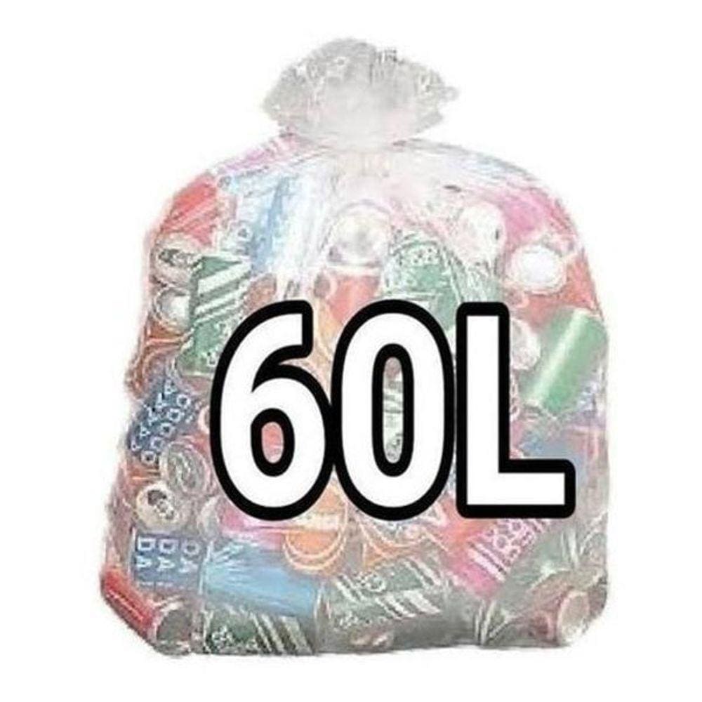 Sacos De Lixo 60 Litros Transparente Reforçado 100Un