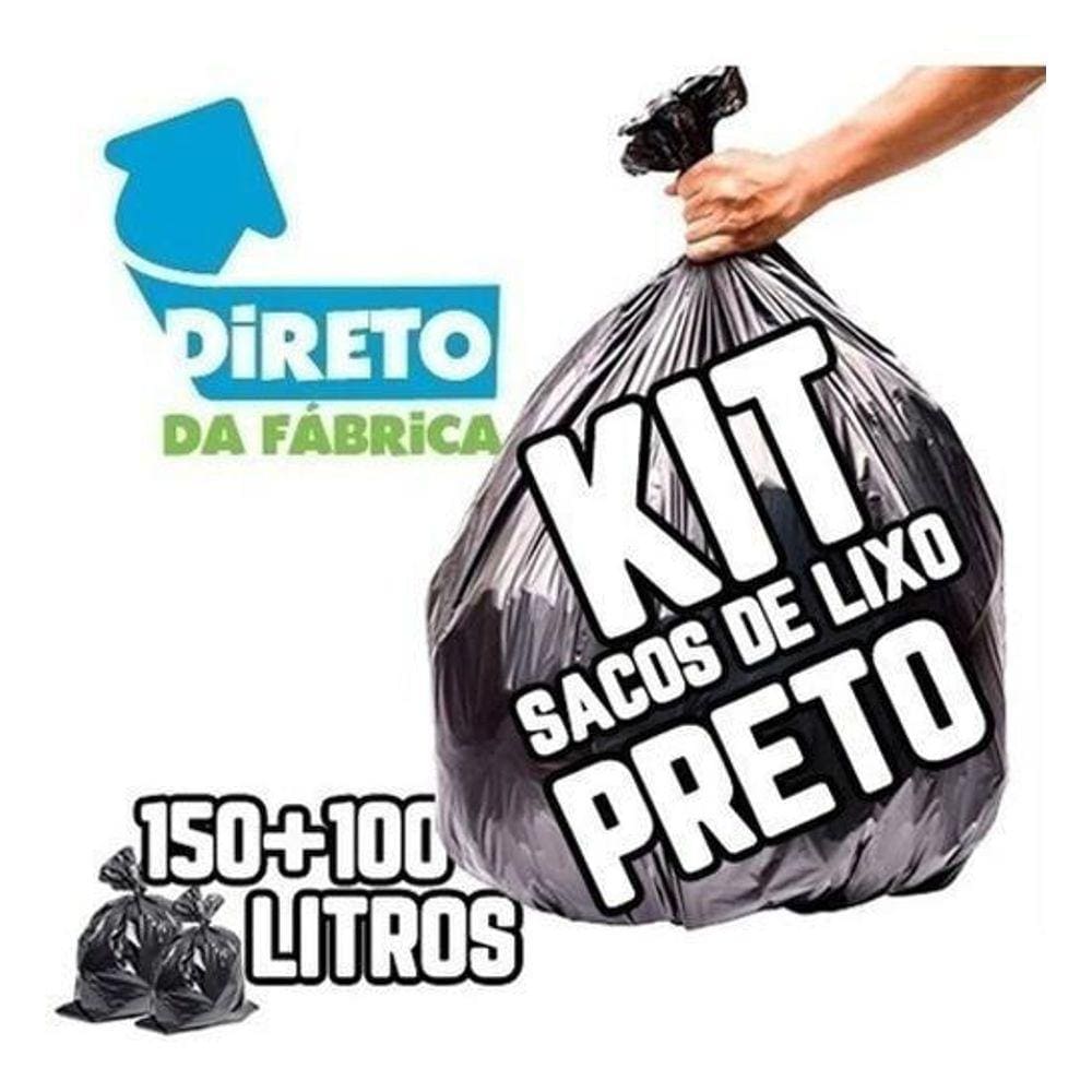 Kit Saco De Lixo 150L Reforçadíssimo + 100L Reforçado