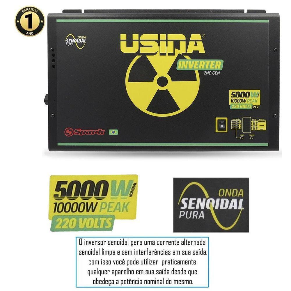 Inversor Tensão Senoidal Usina Inverter 5000W 24 Volts 220V
