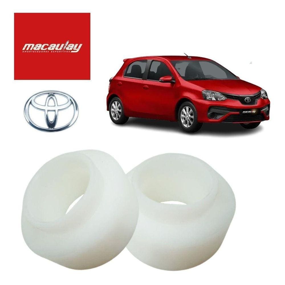 Par Calço De Mola Traseiro Toyota Etios Ergue 3Cm Macaulay