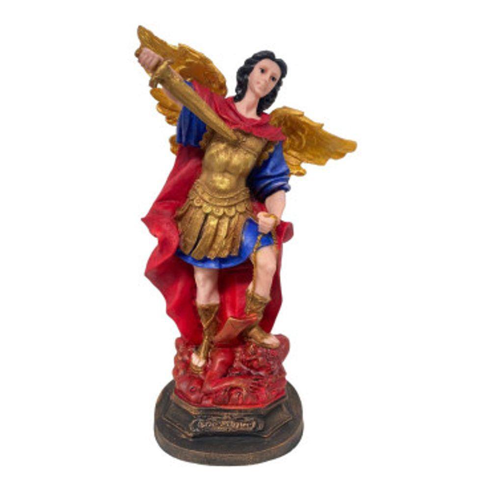 Escultura São Miguel Arcanjo Pintura Detalhada 31cm Resina
