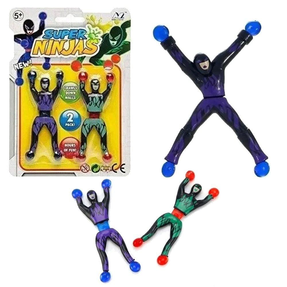 Boneco Super Aranha Ninja Gruda Parede Vidro Geladeira Com 2