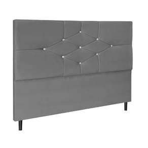 Cabeceira Cama Box Casal 140cm Camboriú Suede Cinza E-Frame