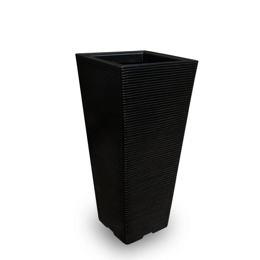 Vaso De Planta Quadrado Decorativo Polietileno 75X40 Preto