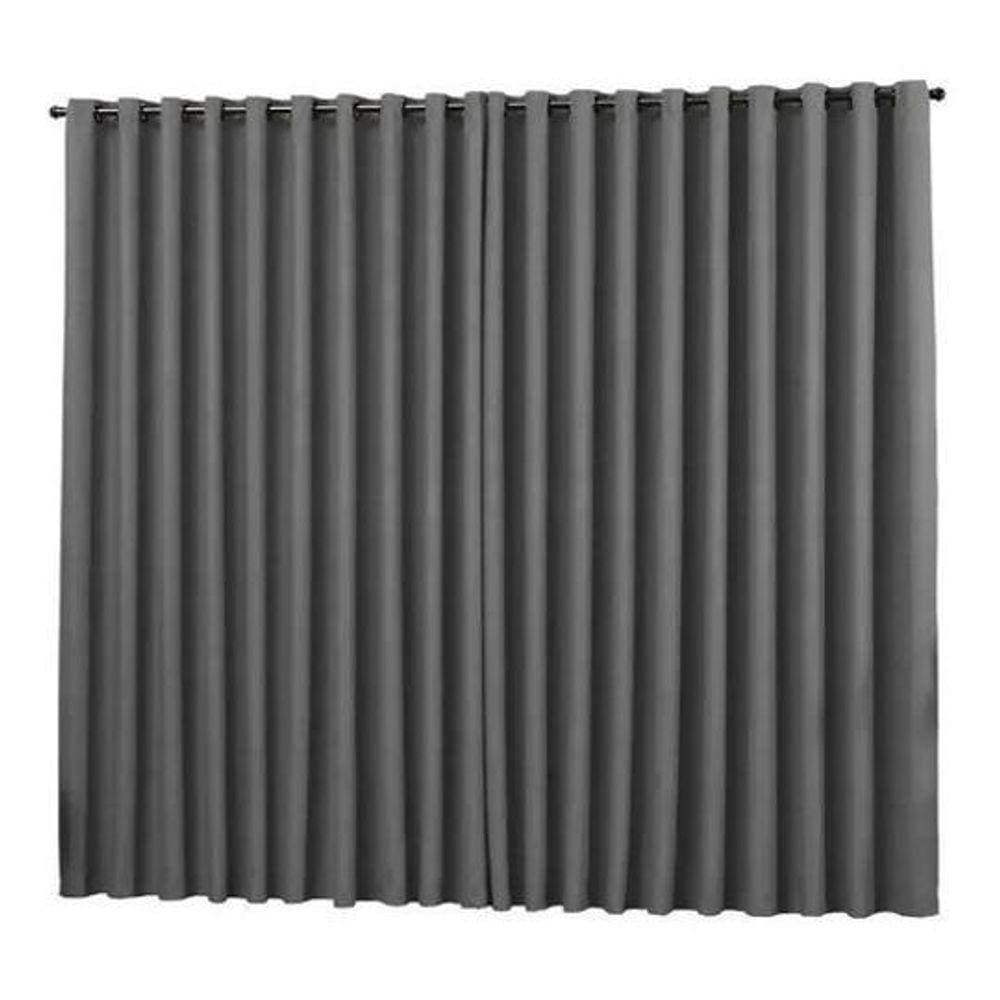 Cortina Para Sala Em Tecido Semi Blackout Cinza 2,00X1,30