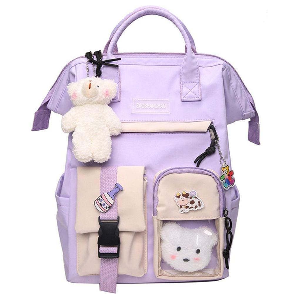 Mochila Generic Preppy impermeável de nylon para mulheres