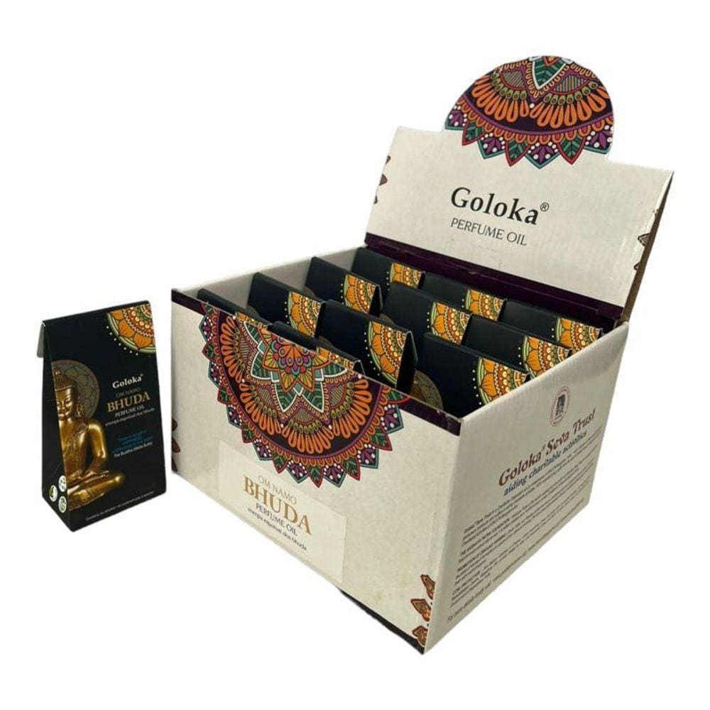 Óleo Perfumado Indiano Goloka Bhuda 10 Ml Caixa Com 12